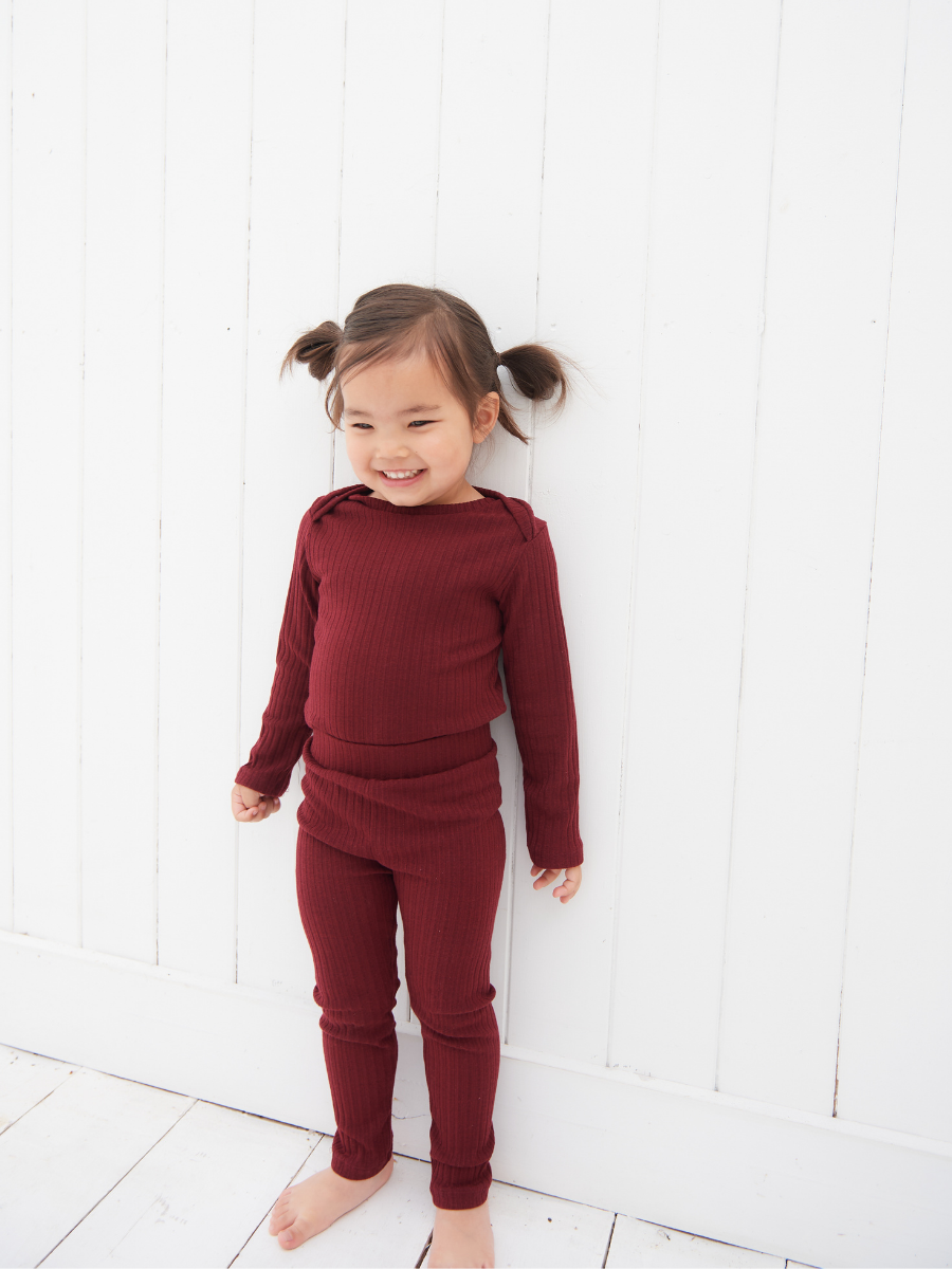 Sammie Ribbed Set - Burgundy