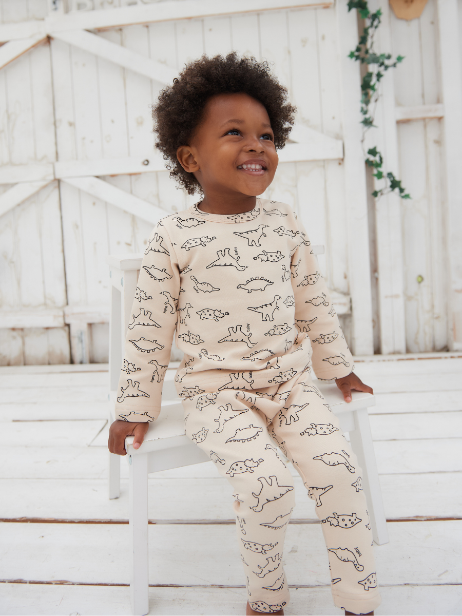 Rex Dinosaur Pyjamas - Cream
