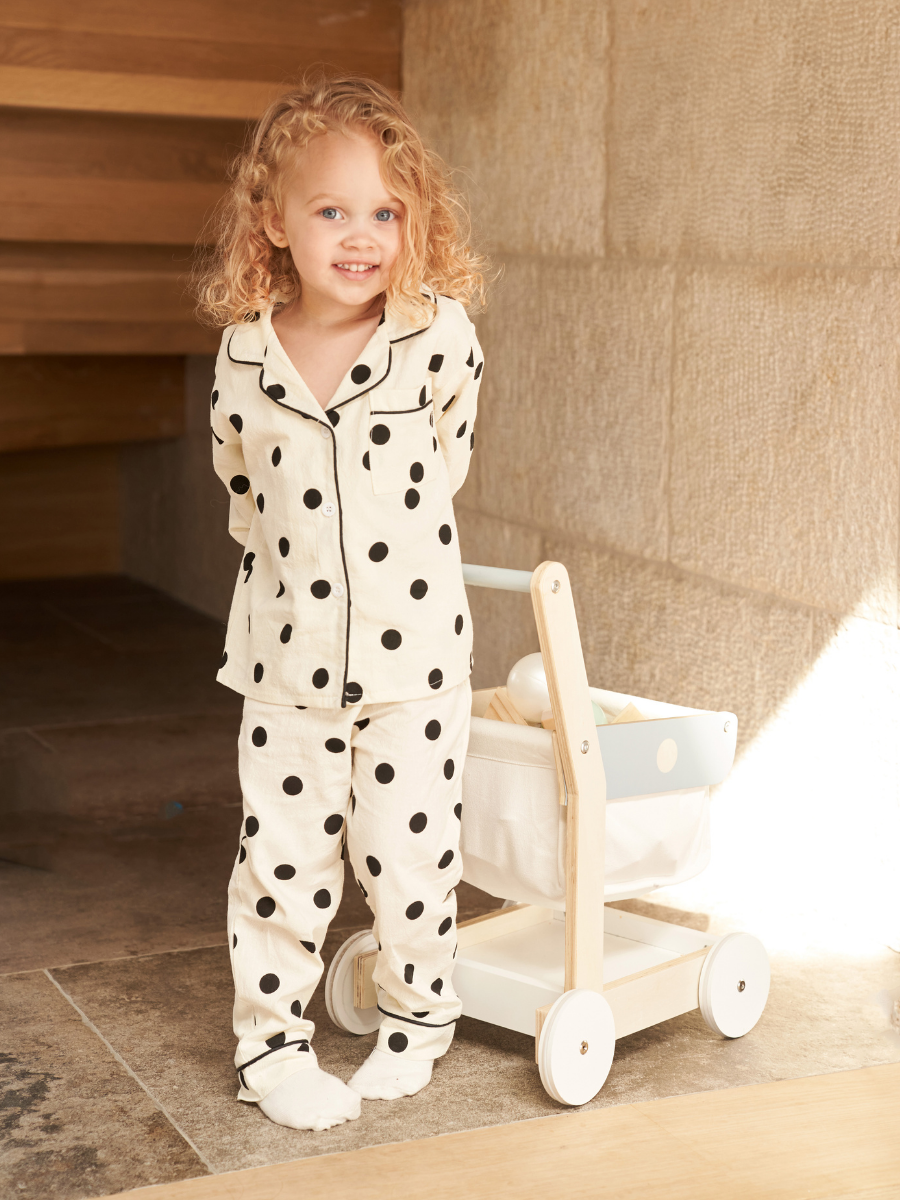 Harrie Polka Dot Pyjamas - Cream