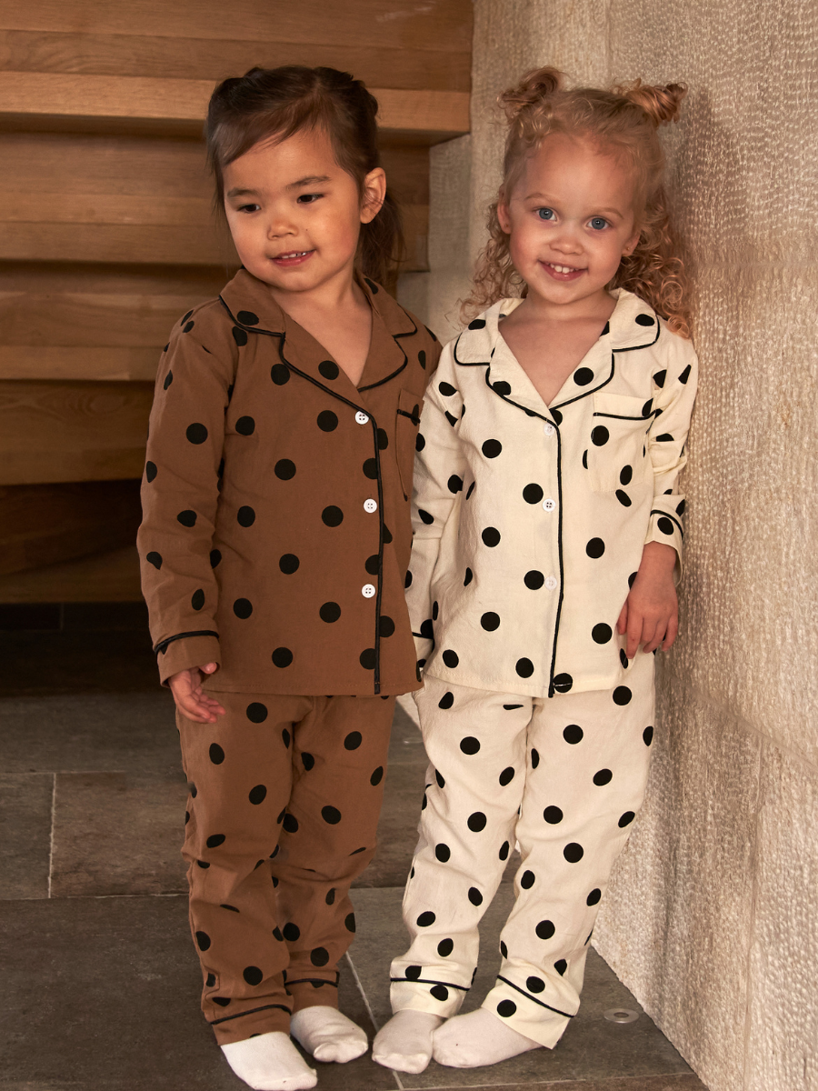 Harrie Polka Dot Pyjamas - Tan