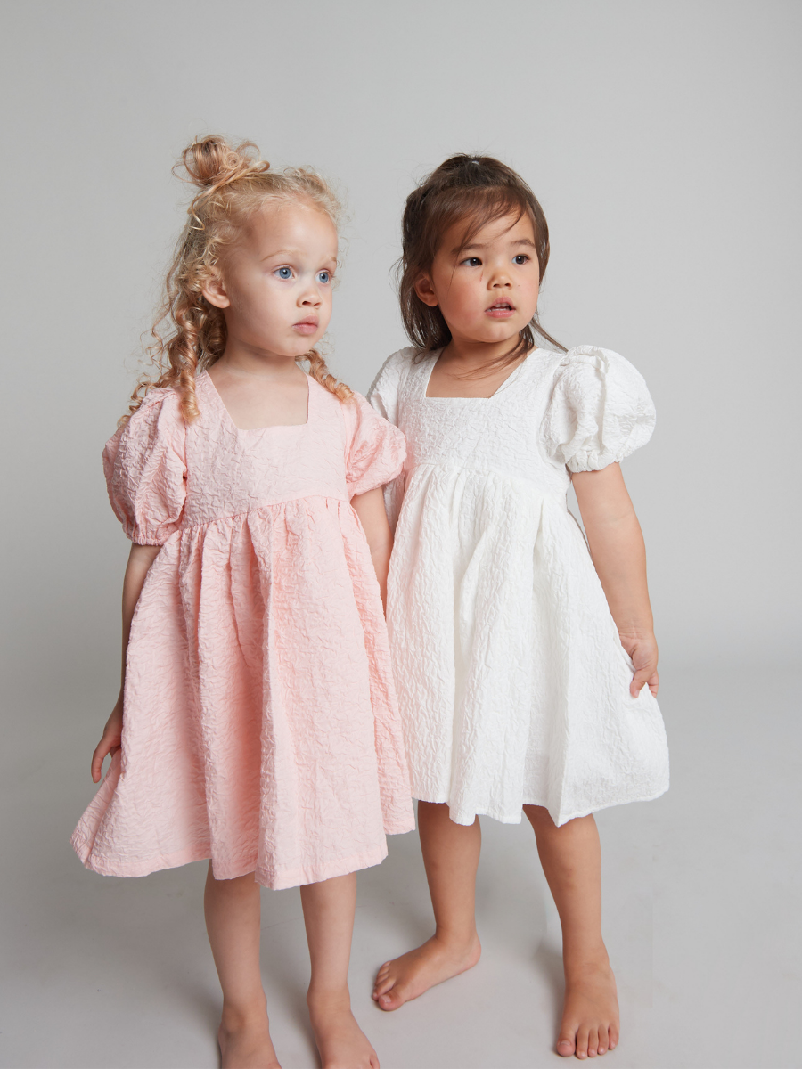 Gracie Textured Dress - White
